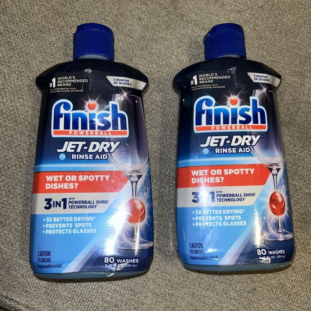 2x Finish Powerball Jet-Dry Dishwasher Rinse Aid, 8.45 fl oz